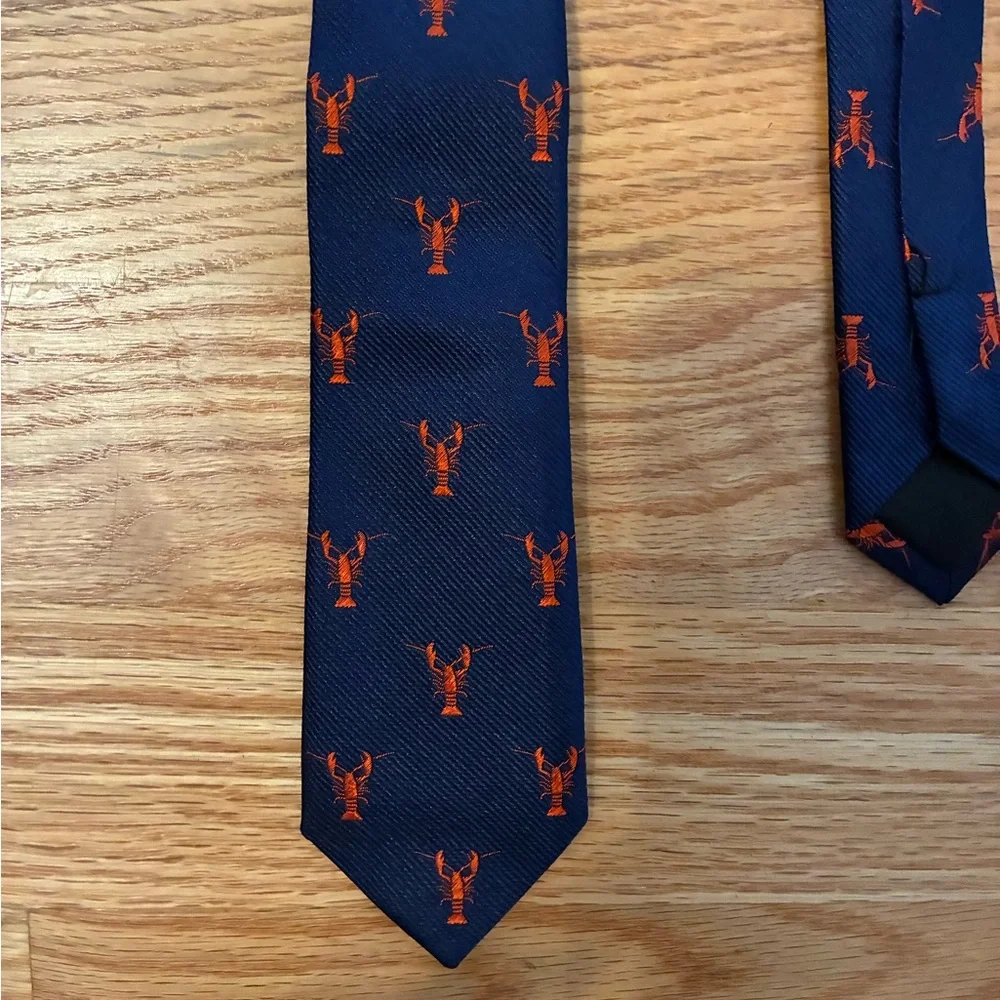 Crewcuts Navy Tie with Red Lobsters 42” Length